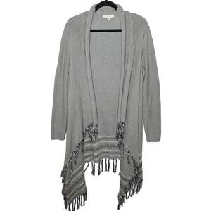 Cabi Prairie Long Duster Cardigan Sweater Fringe Boho Fringe Western 974 Medium